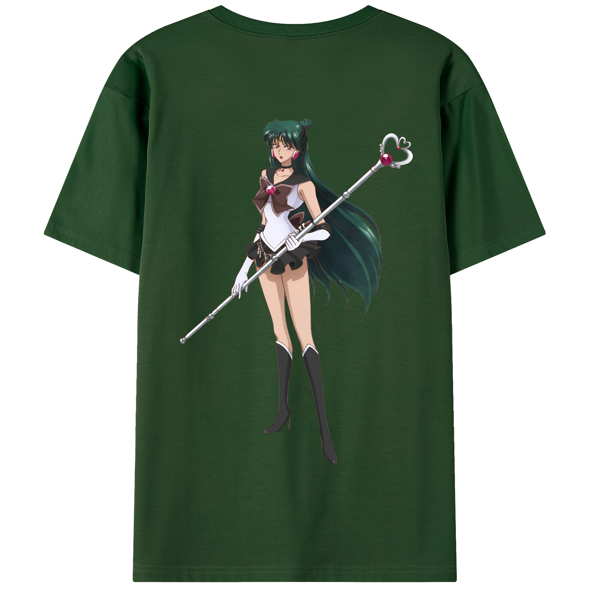 （画像用） 美少女戦士セーラームーン 冥王せつな Sailor Moon Meiou Setsuna 綿100％半袖Tシャツ（背面プリント）